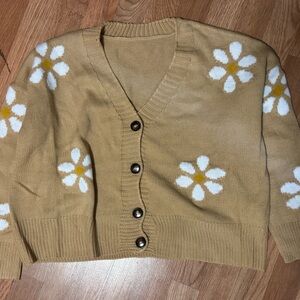 Floral Button-Up Women Sweater
